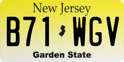 NJ license plate B71WGV