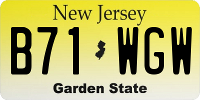 NJ license plate B71WGW
