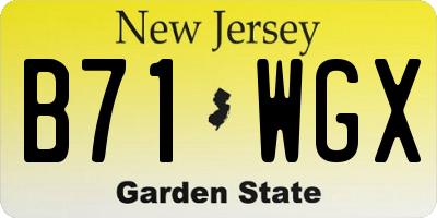 NJ license plate B71WGX