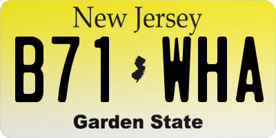 NJ license plate B71WHA