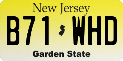 NJ license plate B71WHD