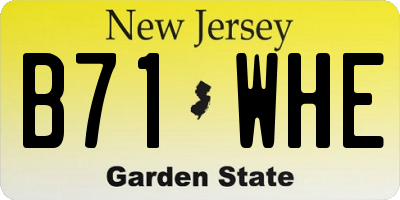 NJ license plate B71WHE