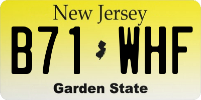 NJ license plate B71WHF