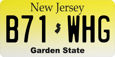 NJ license plate B71WHG