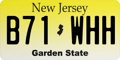 NJ license plate B71WHH