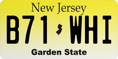 NJ license plate B71WHI