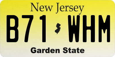 NJ license plate B71WHM