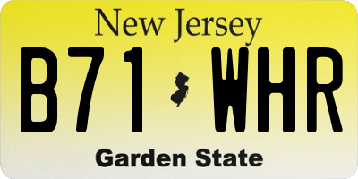NJ license plate B71WHR