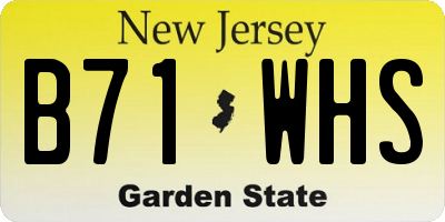 NJ license plate B71WHS