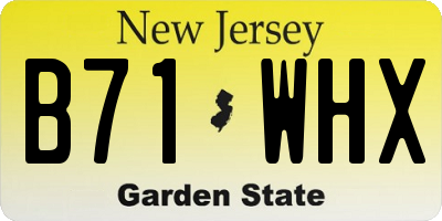 NJ license plate B71WHX