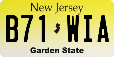 NJ license plate B71WIA