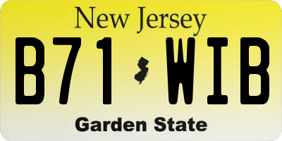 NJ license plate B71WIB