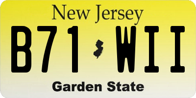 NJ license plate B71WII