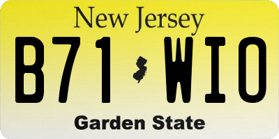 NJ license plate B71WIO