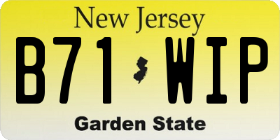 NJ license plate B71WIP