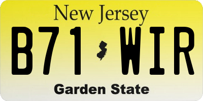 NJ license plate B71WIR