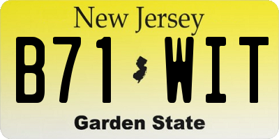 NJ license plate B71WIT