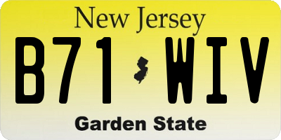 NJ license plate B71WIV