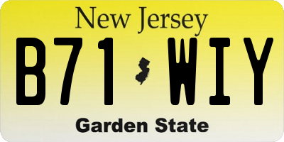 NJ license plate B71WIY