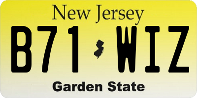 NJ license plate B71WIZ