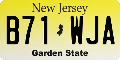 NJ license plate B71WJA