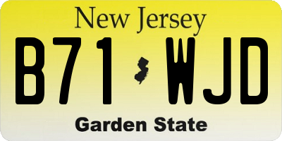 NJ license plate B71WJD