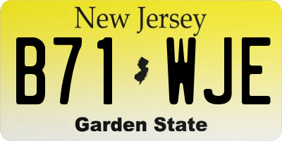 NJ license plate B71WJE