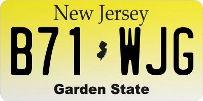 NJ license plate B71WJG