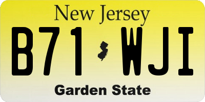 NJ license plate B71WJI