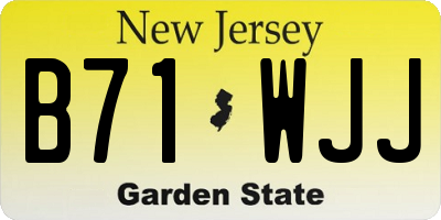 NJ license plate B71WJJ