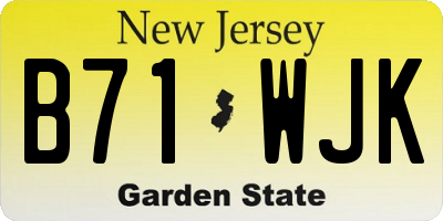 NJ license plate B71WJK