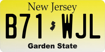 NJ license plate B71WJL