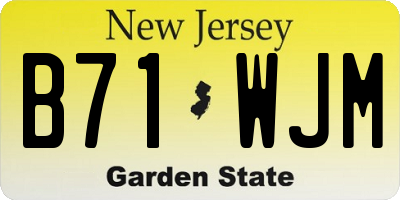 NJ license plate B71WJM