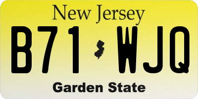 NJ license plate B71WJQ