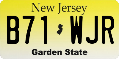 NJ license plate B71WJR