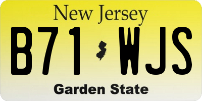 NJ license plate B71WJS