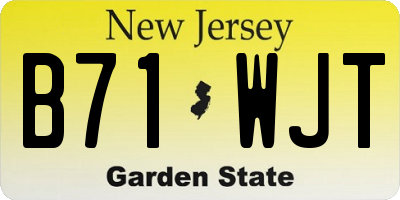 NJ license plate B71WJT
