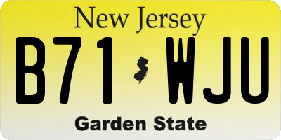 NJ license plate B71WJU