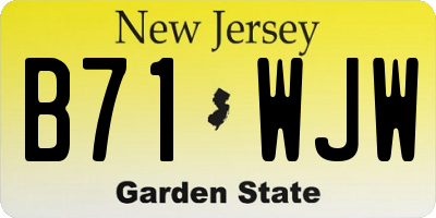 NJ license plate B71WJW