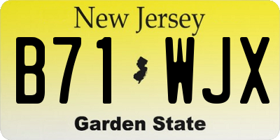 NJ license plate B71WJX