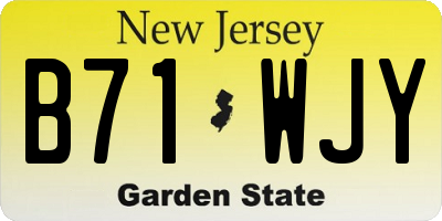 NJ license plate B71WJY