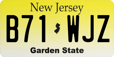 NJ license plate B71WJZ