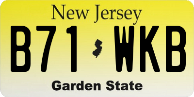 NJ license plate B71WKB