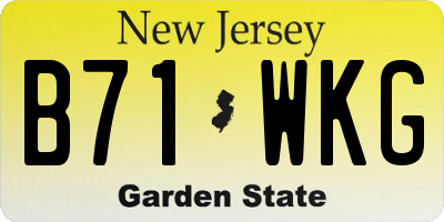 NJ license plate B71WKG