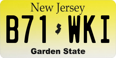 NJ license plate B71WKI