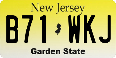NJ license plate B71WKJ