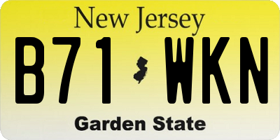 NJ license plate B71WKN