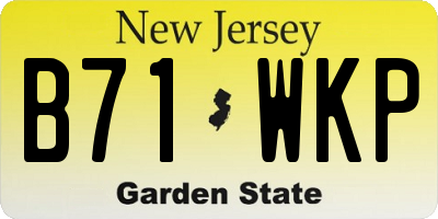 NJ license plate B71WKP
