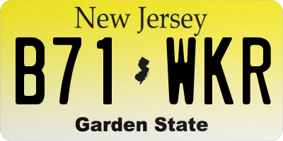 NJ license plate B71WKR