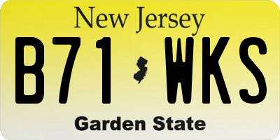 NJ license plate B71WKS